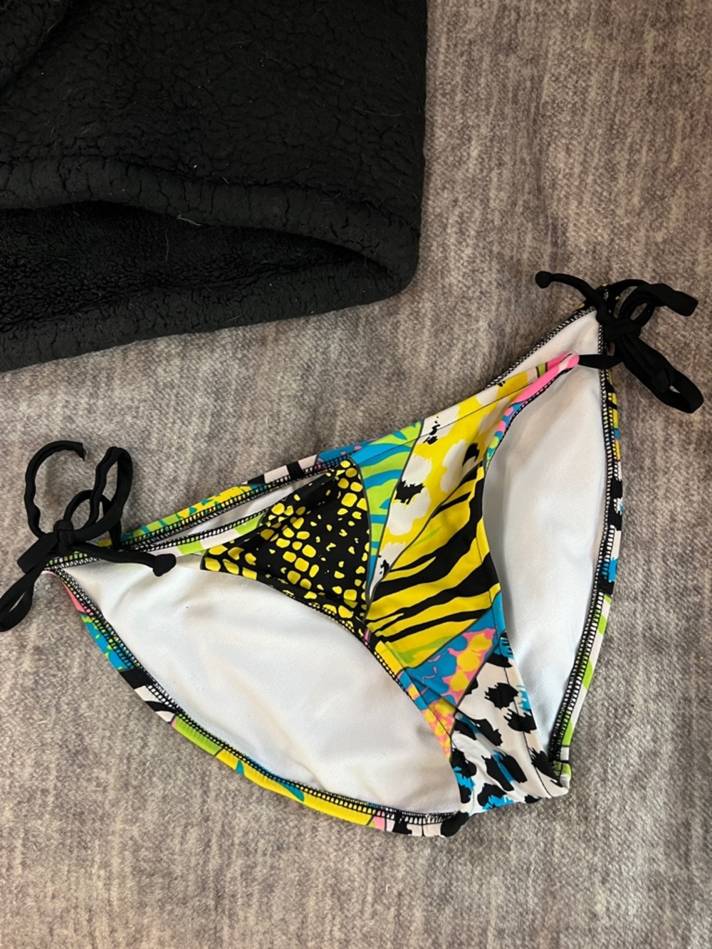 Bright Multi-Color Women's Bikini Bottom with Side Ties